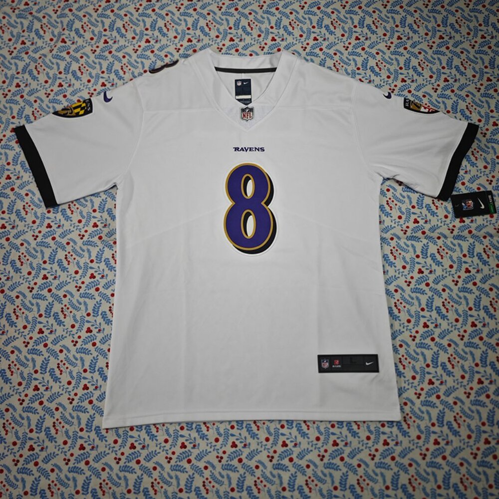 Nike Lamar Jackson White Baltimore Ravens Jersey No. 8